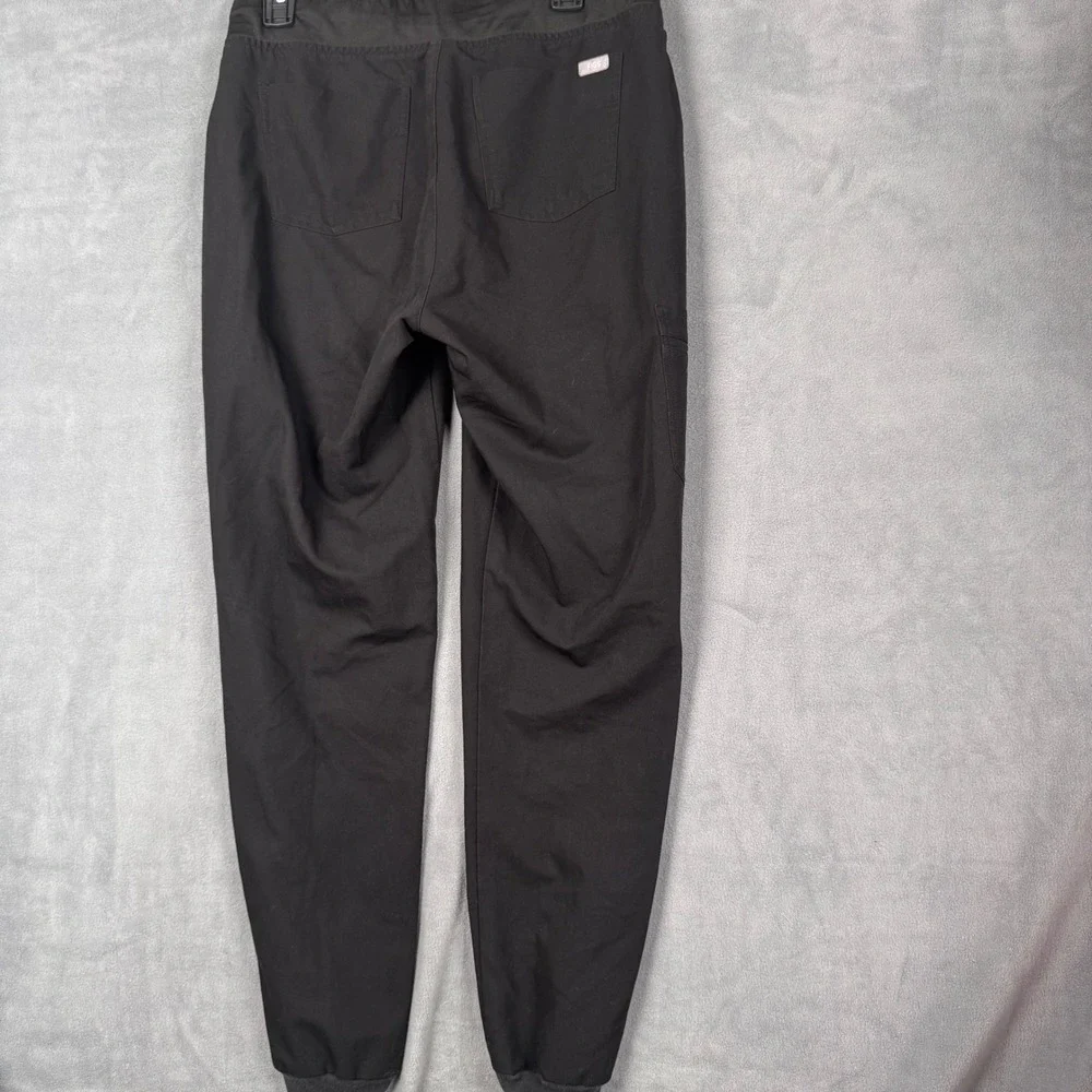 FIGS Zamora‎ Jogger Scrub Pants Black Elastic Waist Drawstring Pockets Mens MT